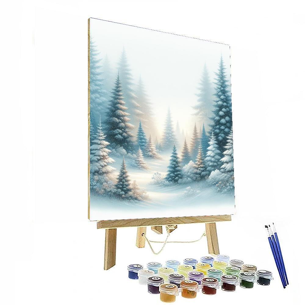 Charming Snowy Forest Paint By Numbers