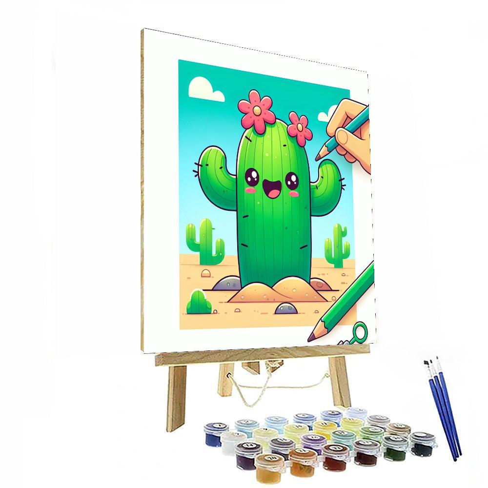 Funny Cactus Painting By Numbers Kit