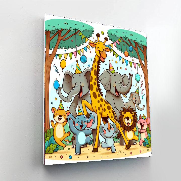Cheerful Wild Animal Party DIY Paint By Numbers