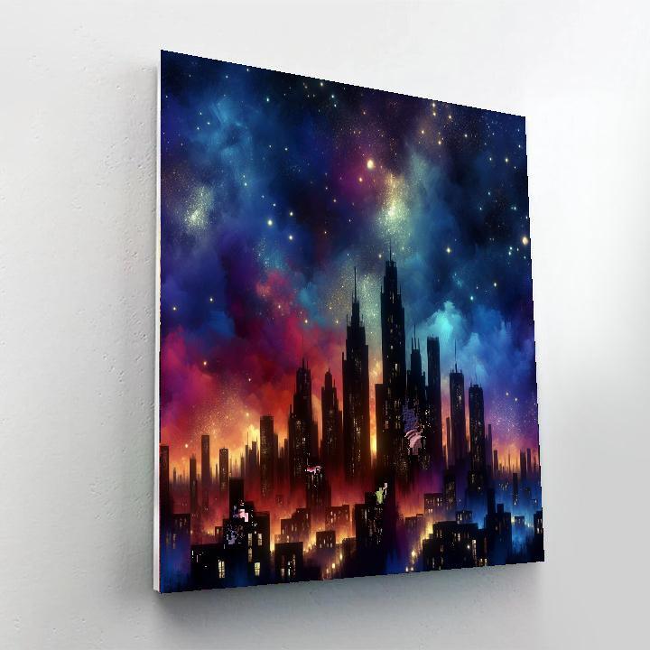 Celestial Night Skyline Numbered Painting Kits