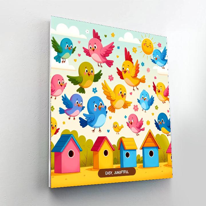 Happy Bird Sanctuary Number Painting