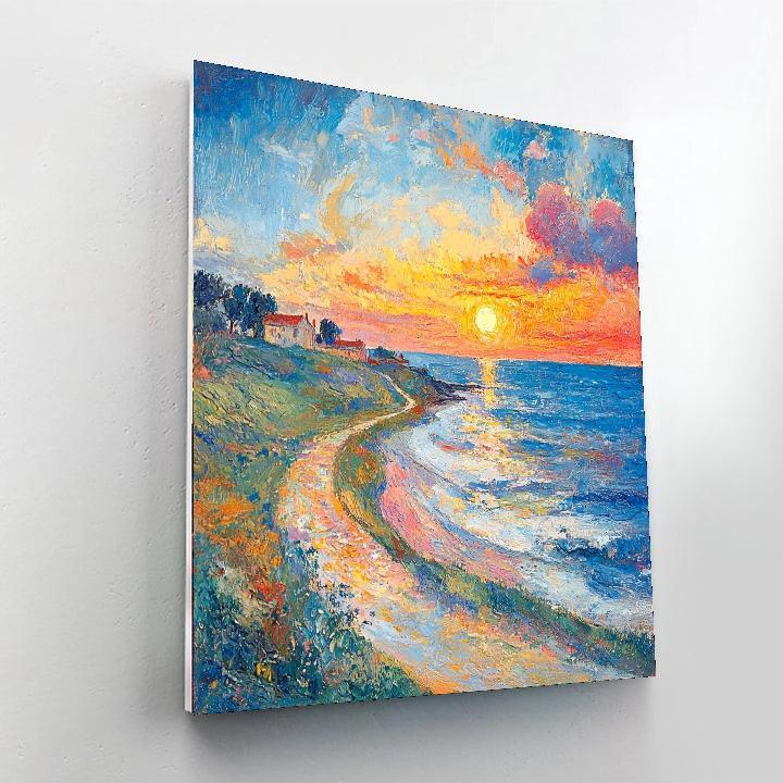 Pierre Bonnard Inspired Vivid Coastal Panorama  Paint By Numbers
