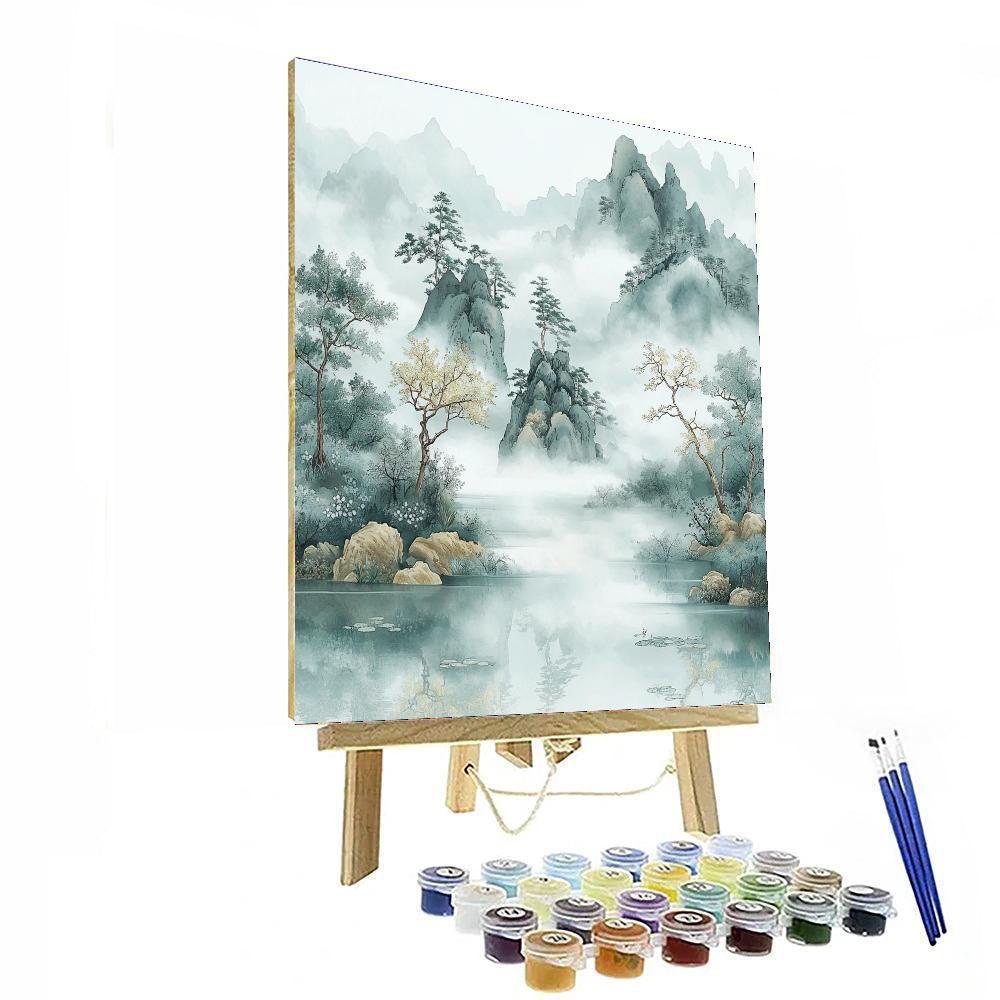 Zhao Mengfu Inspired Journey Through Misty Woods  Paint By Number