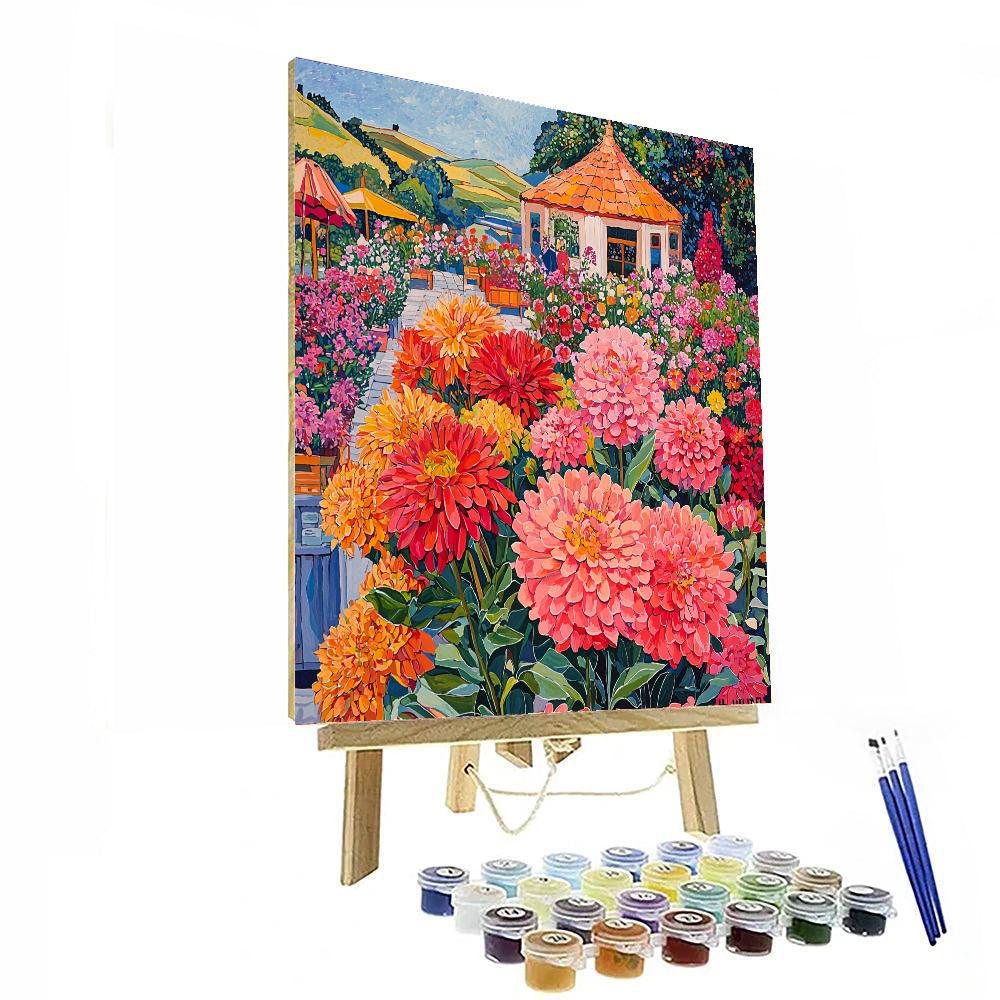David Hockney Inspired Vivid Floral Display  Paint By Number