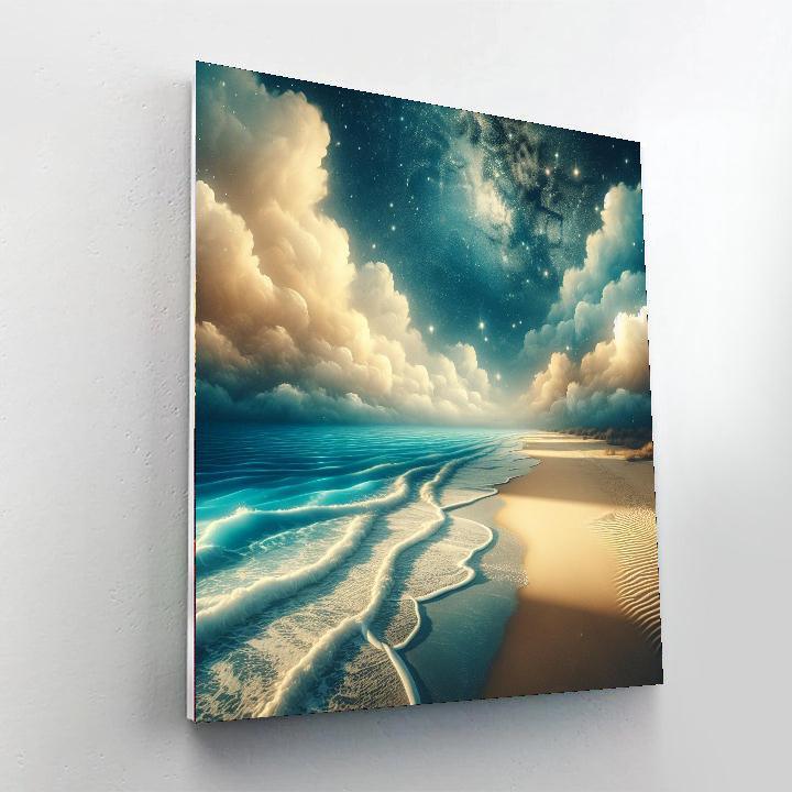 Starry Night At The Beach Number Painting