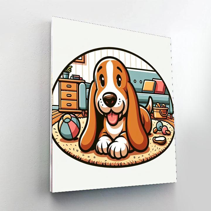 Bubbly Basset Hound Paint By Numbers Kits