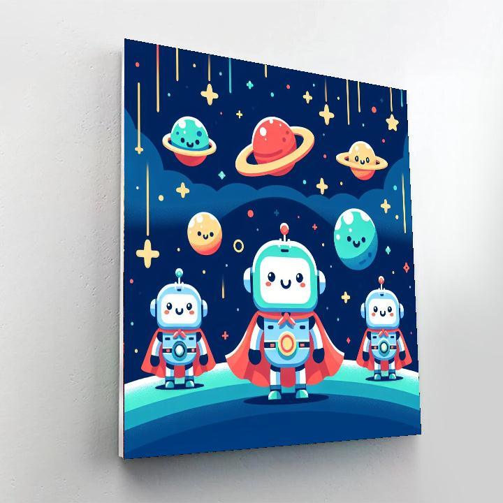 Galactic Robot Heroes Paint By Numbers Art