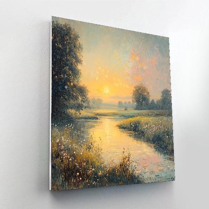 Turner Inspired Radiant Sunrise Meadow  Paint By Numbers