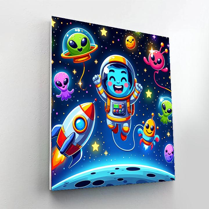 Giddy Space Explorers Number Painting