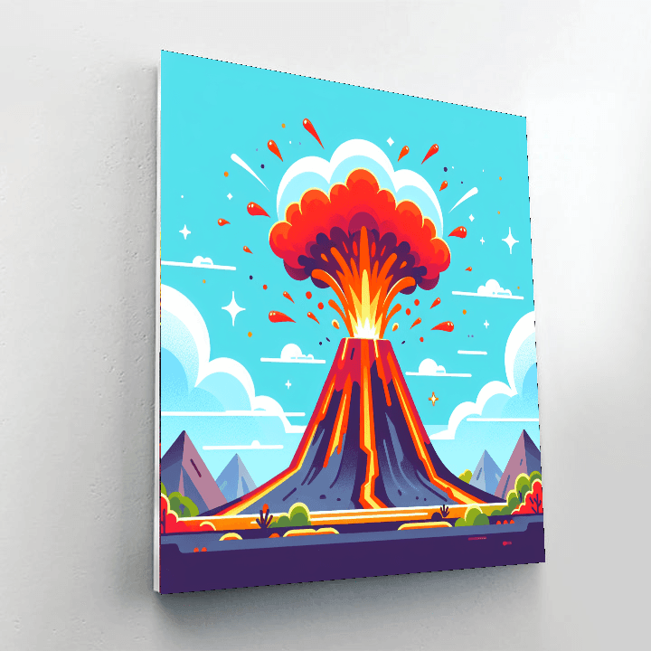 Vivid Volcano Number Painting
