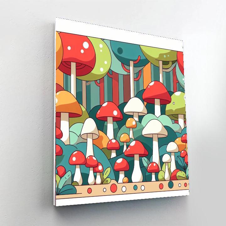 Magical Mushrooms Paint By Numbers Art