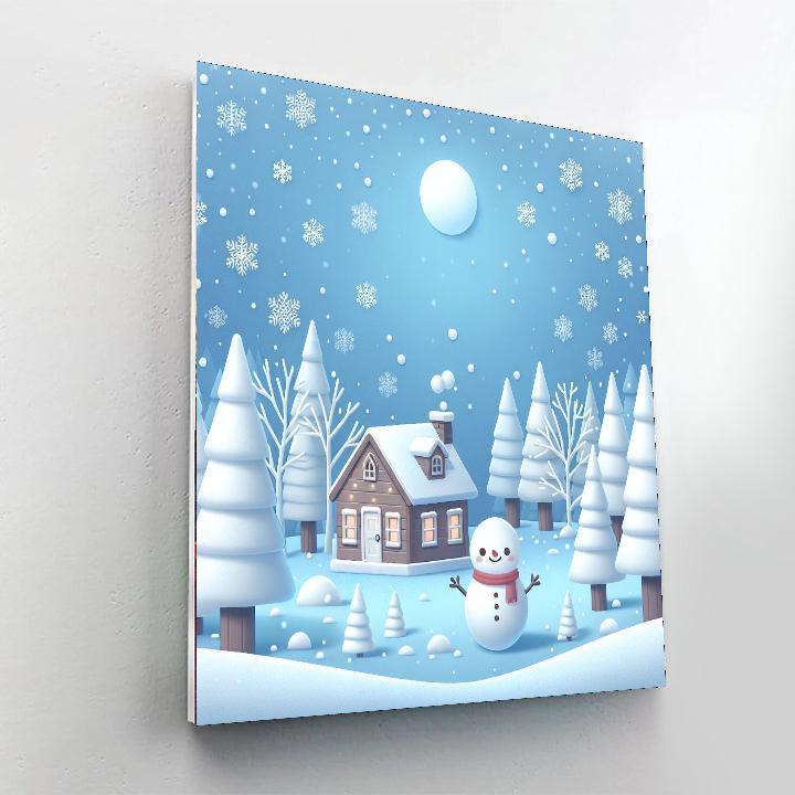 Magical Snowy Landscape Painting By Numbers Kit
