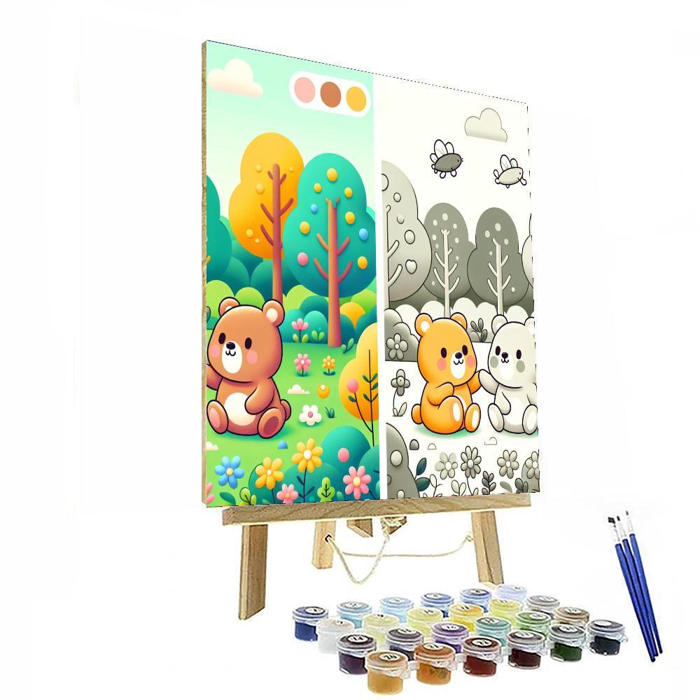 Cuddly Bear Friends Paint By Color
