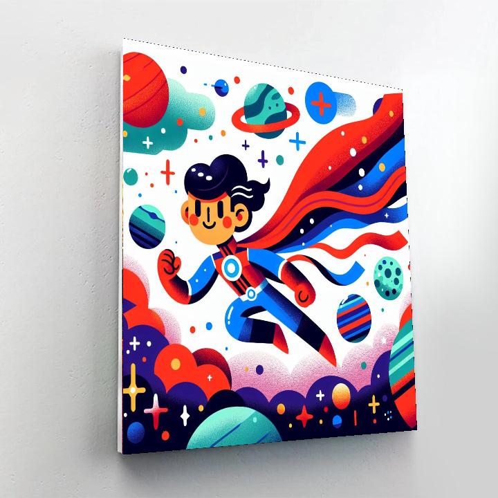 Superhero Galactic Mission Paint By Numbers Art
