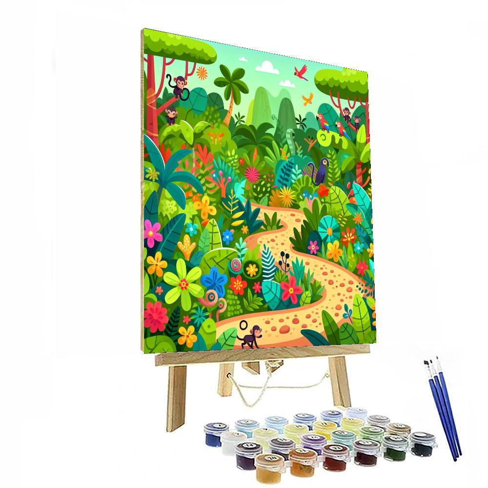 Explorer's Jungle Path Paint By Numbers Art