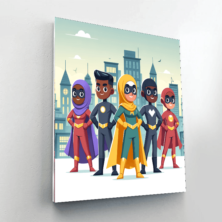 Heroic Superhero Squad DIY Paint By Numbers