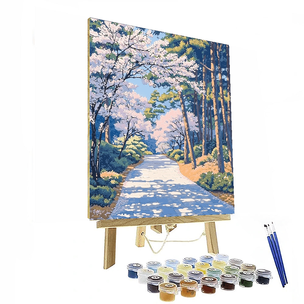 Utagawa Hiroshige Inspired Japanese Serenity Pathway  Painting By Numbers Kit