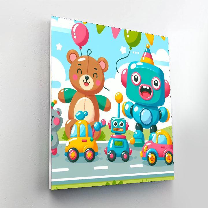 Whimsical Toy Parade Painting By Numbers Kit