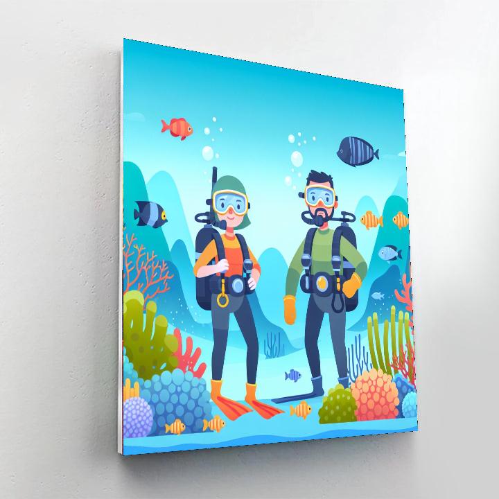 Ocean Explorers Dive Paint By Numbers Art