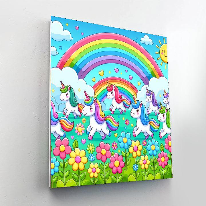 Rainbow Unicorn Parade Paint By Color