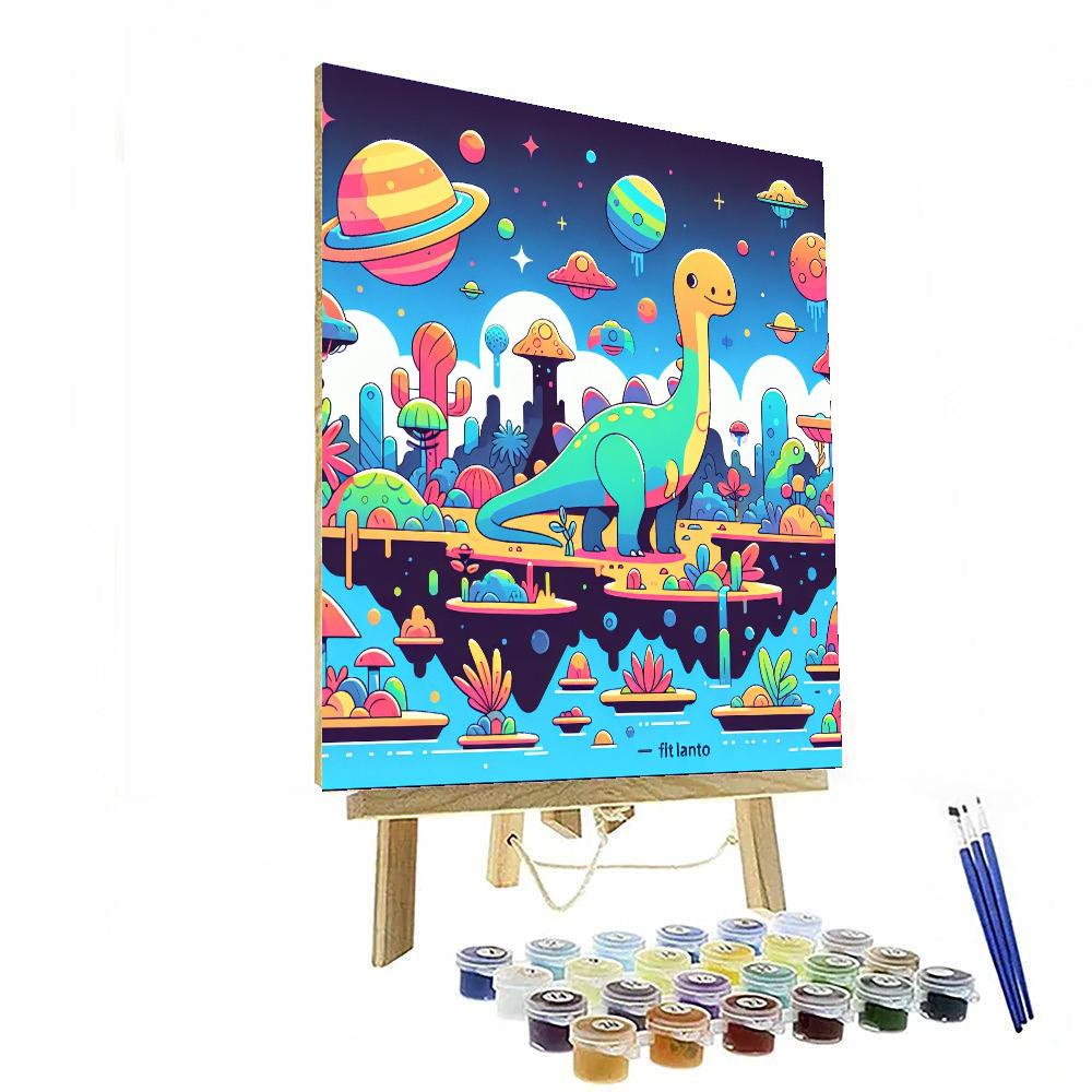 Space Dinosaur Discovery Number Painting
