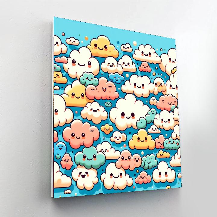 Dancing Cloud Friends Paint By Numbers Art