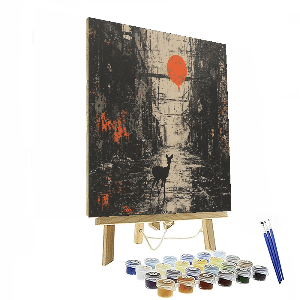 Banksy Inspired Banksy's Urban Wildlife Encounter  Paint By Numbers Art