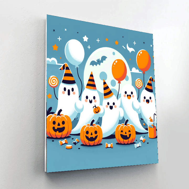 Friendly Ghosts' Halloween Party Paint By Numbers Kits