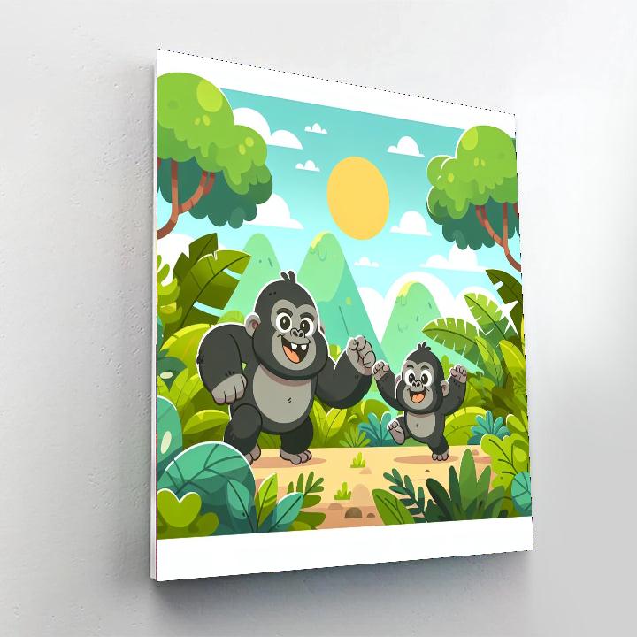 Gregarious Gorillas Numbered Painting Kits