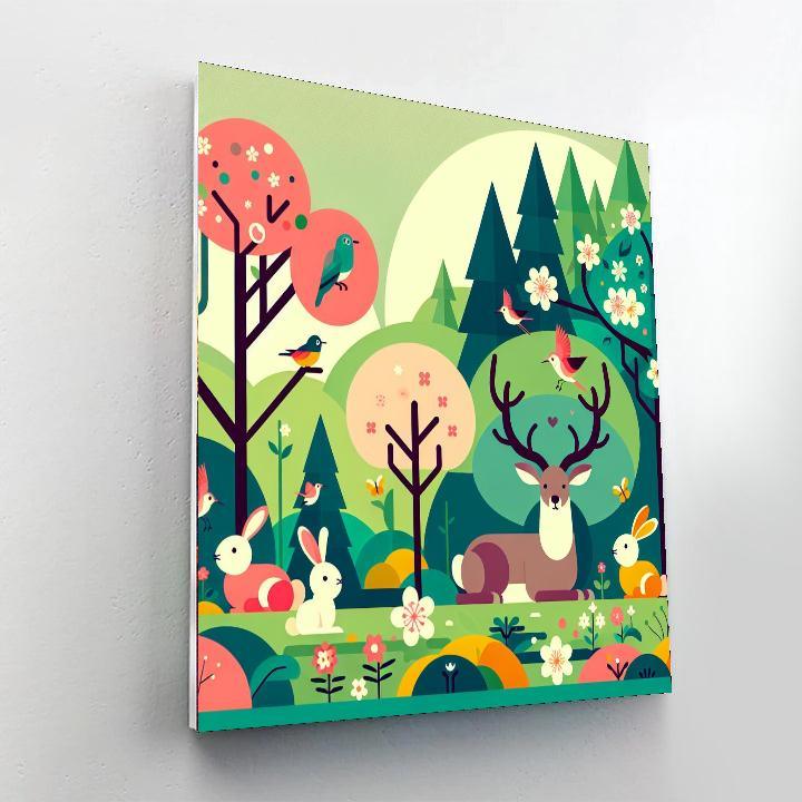 Friendly Woodland Animals Paint By Numbers Kits