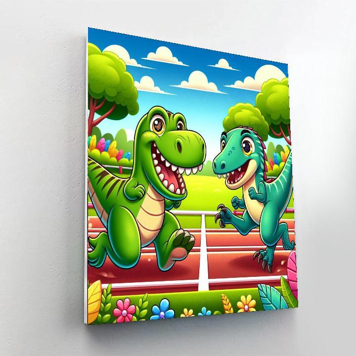 Exciting Racing Dinosaurs Paint By Numbers Kits