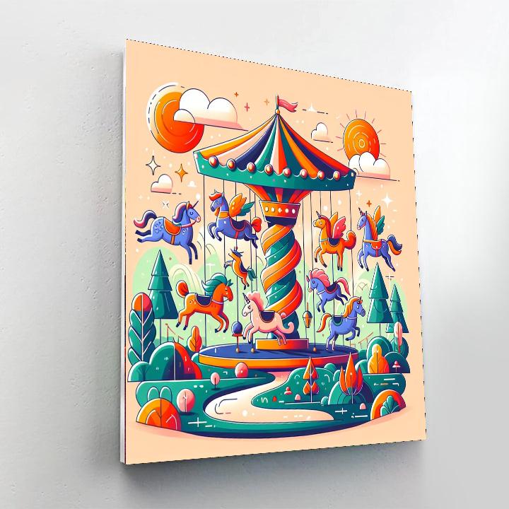 Fairytale Carousel Ride Painting Number Kit