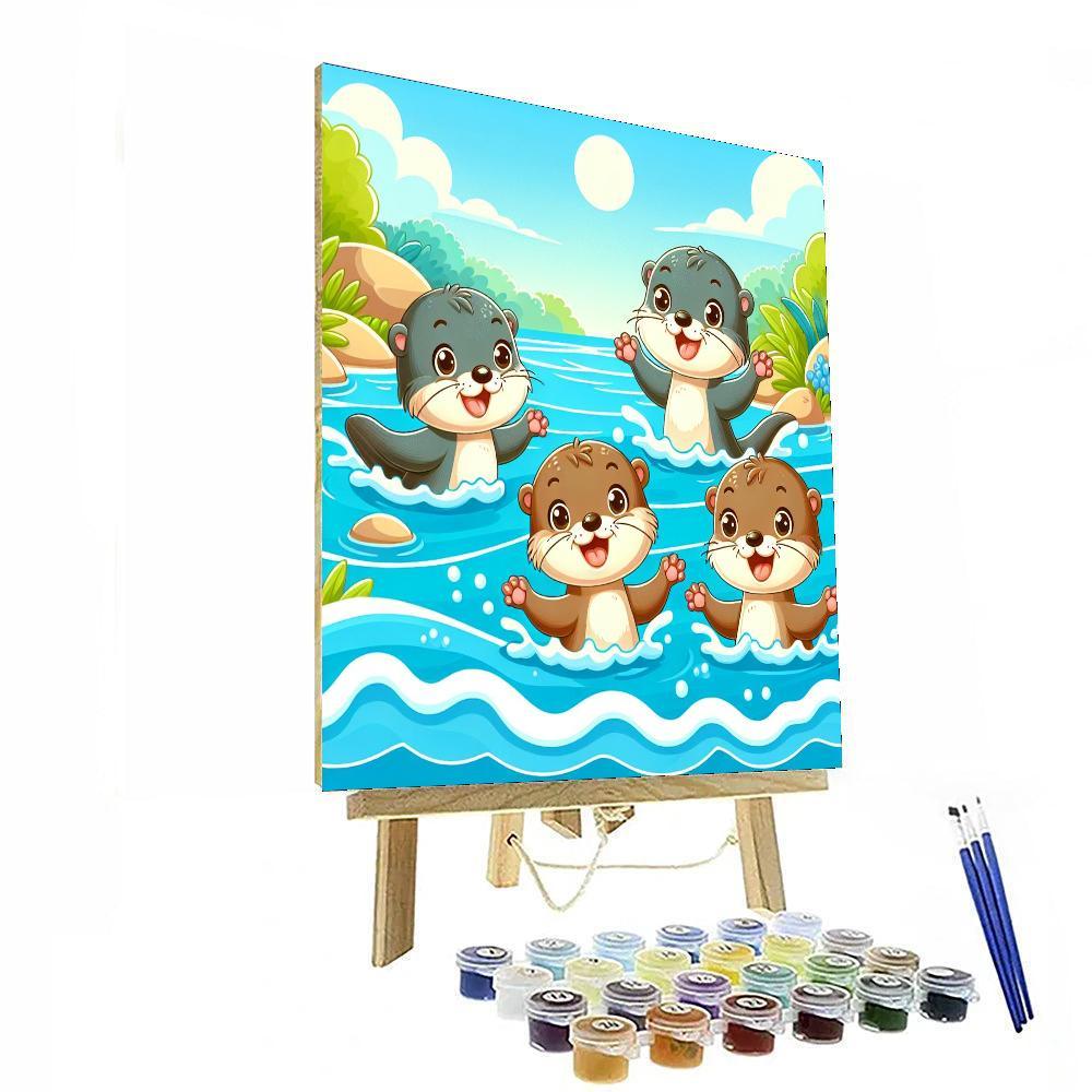 Adventurous Otters Painting Number Kit