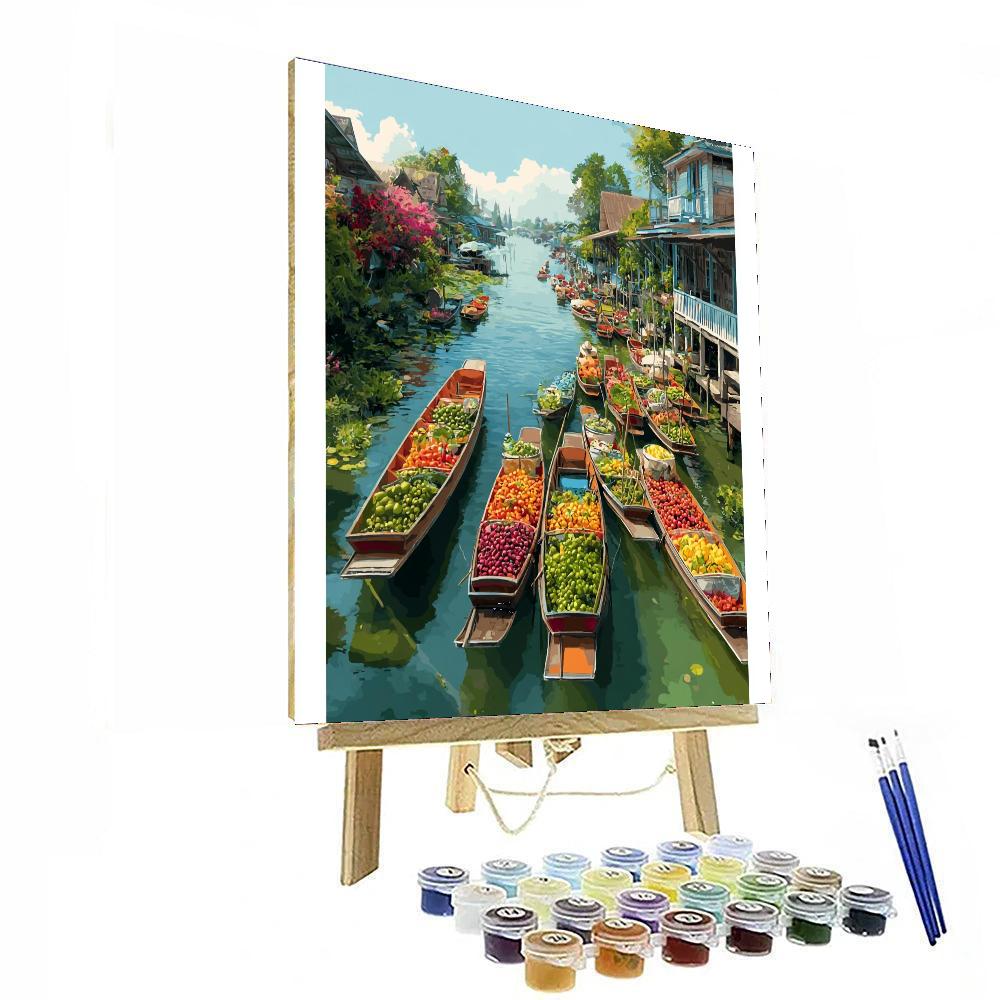The Floating Markets Of Damnoen Saduak DIY Paint By Numbers