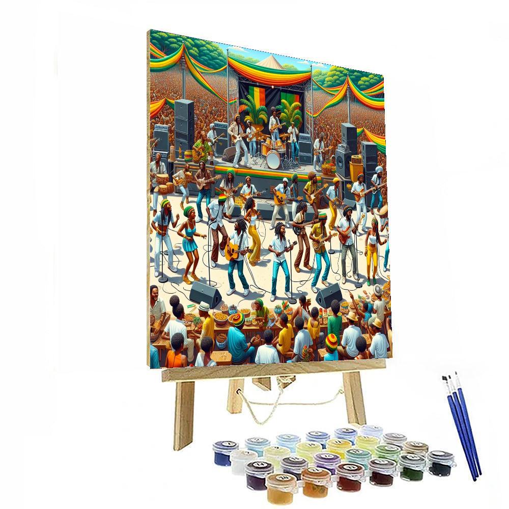 Kingston Reggae Fest - Jamaica Painting Number Kit