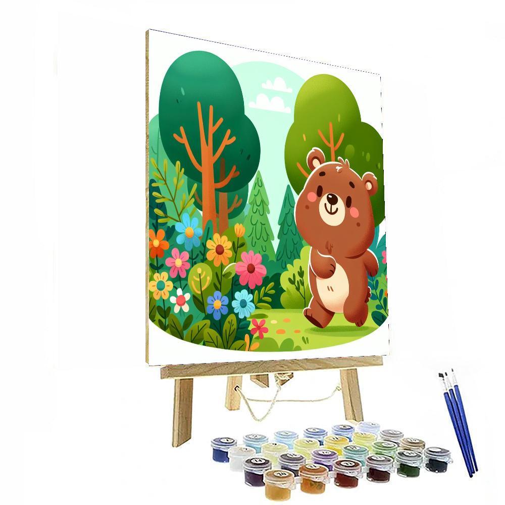 Cuddly Bear In The Woods Paint By Numbers Art