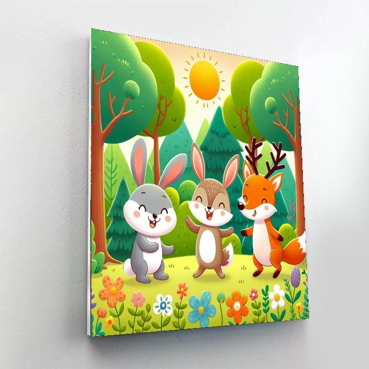 Merry Woodland Animals Paint By Numbers Art
