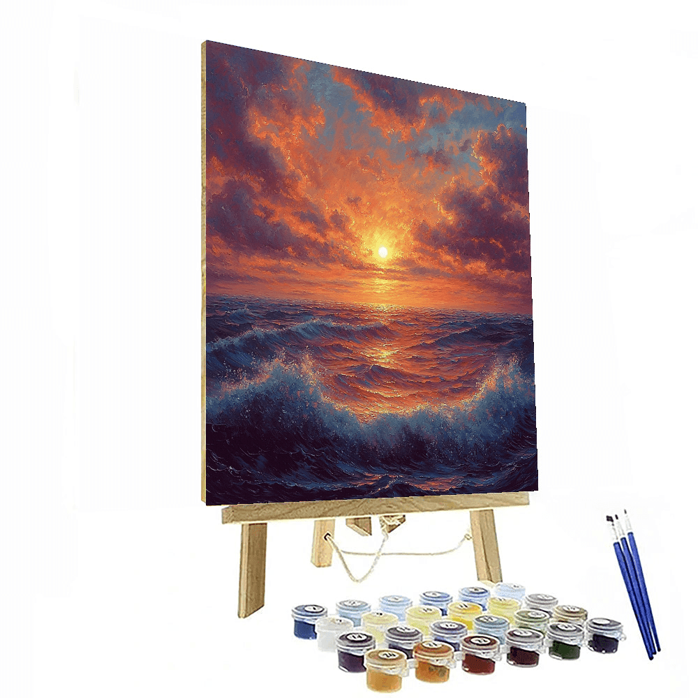 J.M.W. Turner Inspired Romantic Ocean Sunset - DIY Painting By Numbers Kit