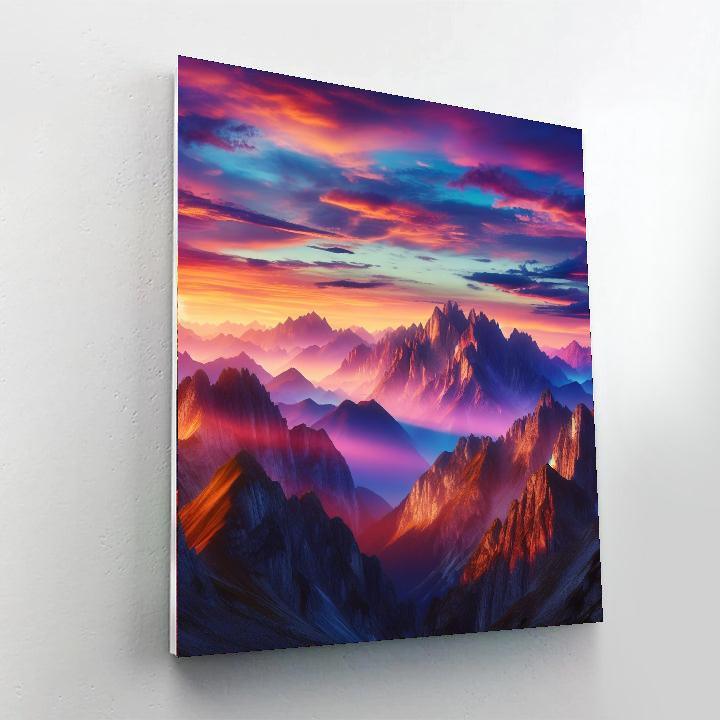 Mystical Mountain Sunset Painting Number Kit
