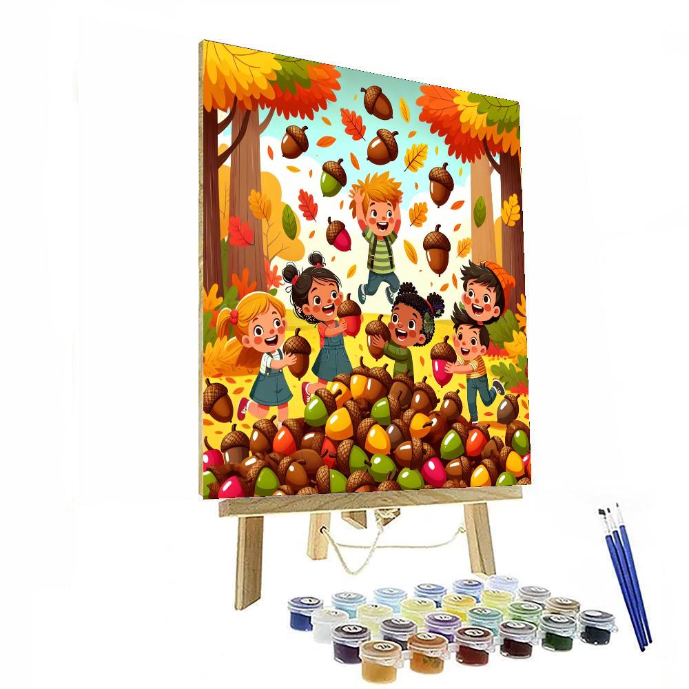 Autumn Acorn Hunt Number Painting