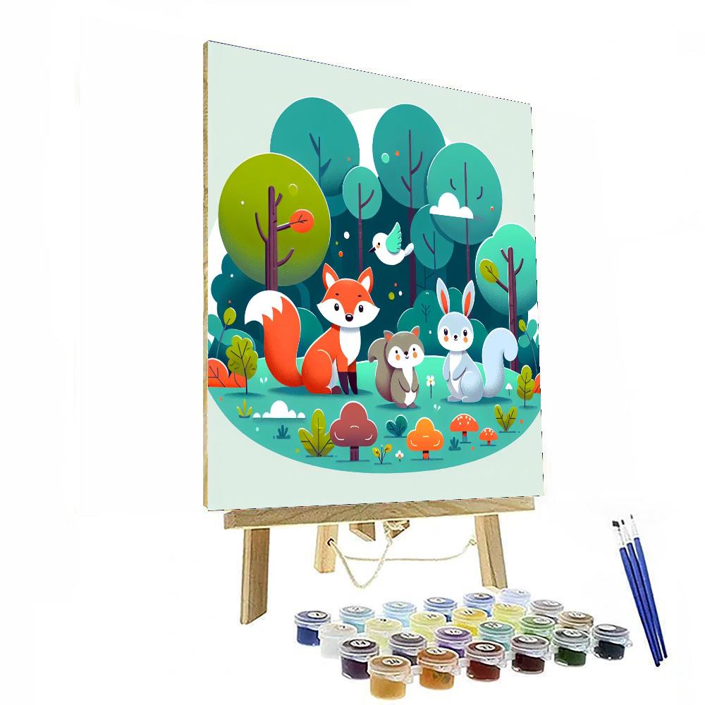 Enchanted Forest Critters Paint By Numbers Art