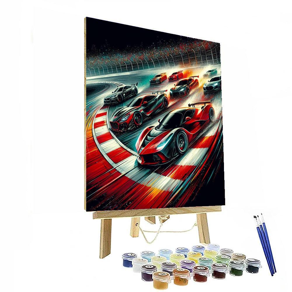High-speed Race Thrill Number Painting