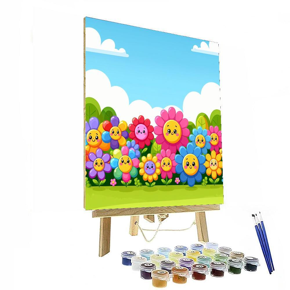 Bright Flower Garden Painting Number Kit