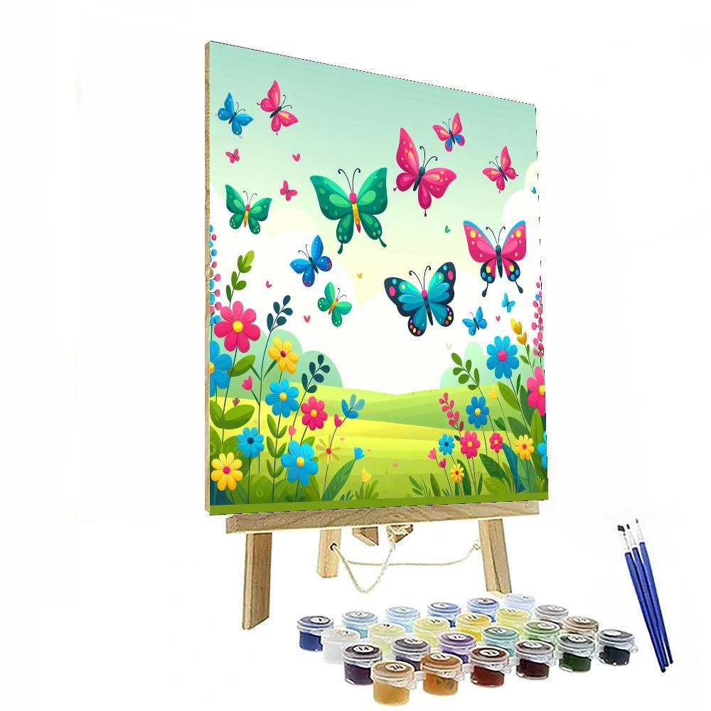 Sweet Butterfly Meadow Numbered Painting Kits