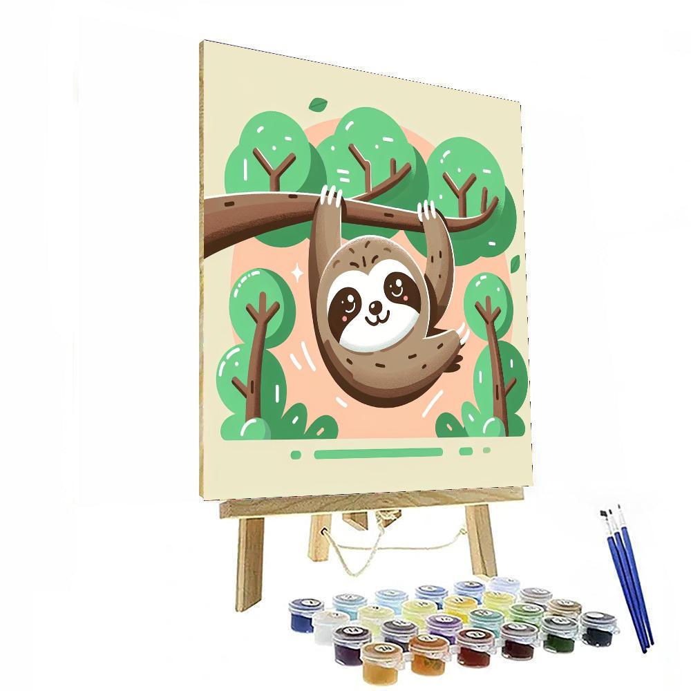 Dizzy Sloth Number Painting