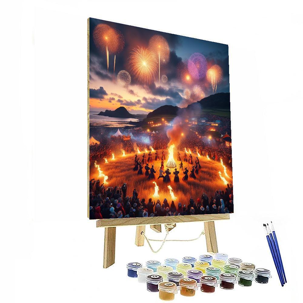 Jeju Fire Festival - Jeju Island Paint By Color