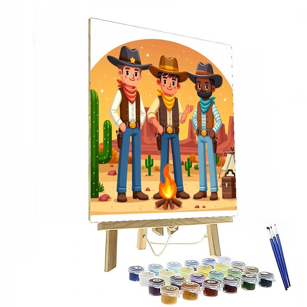 Wild West Cowboy Camp DIY Paint By Numbers