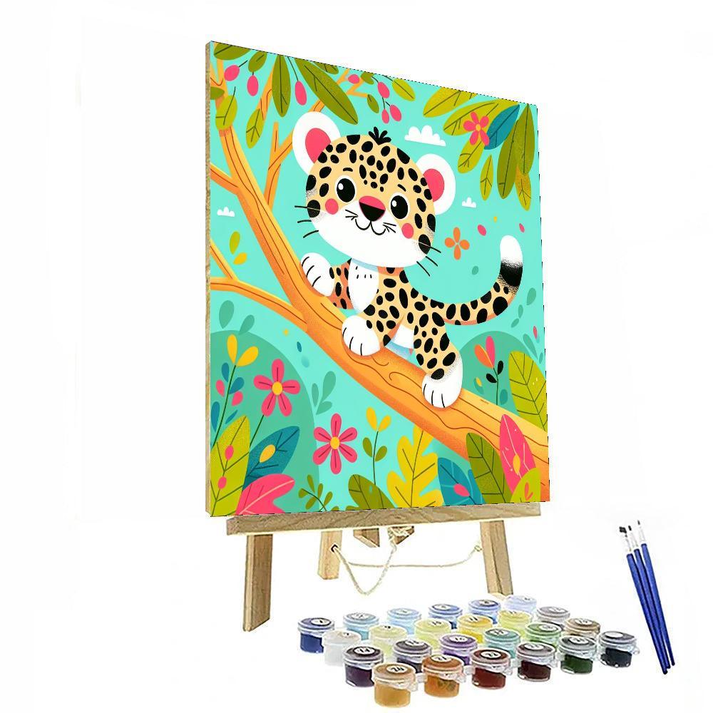 Joyful Jaguar Cub Numbered Painting Kits