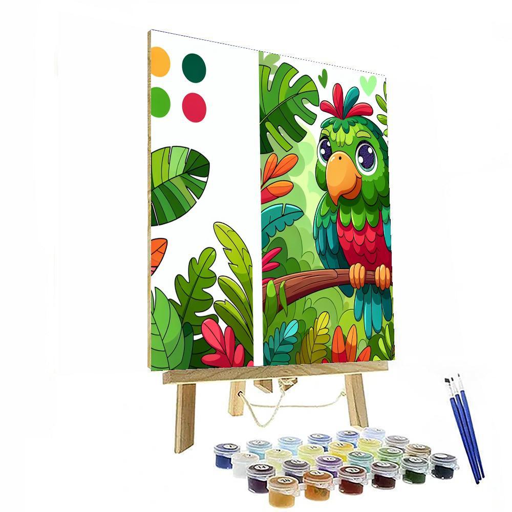 Funky Parrot Jungle Paint By Numbers Art