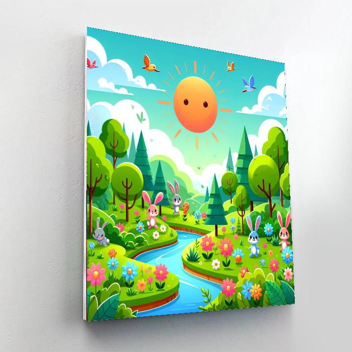Joyful Nature Scene Numbered Painting Kits